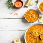 red lentil curry recipe in bowls