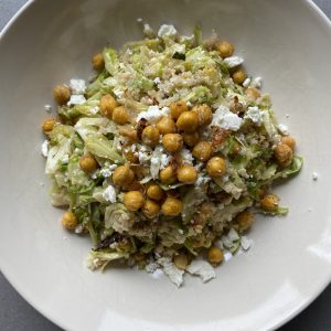 healthy, warm brussel sprout salad
