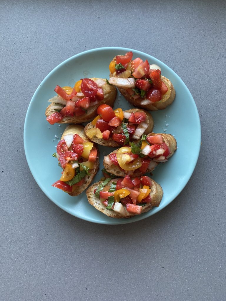 Strawberry Basil Bruschetta