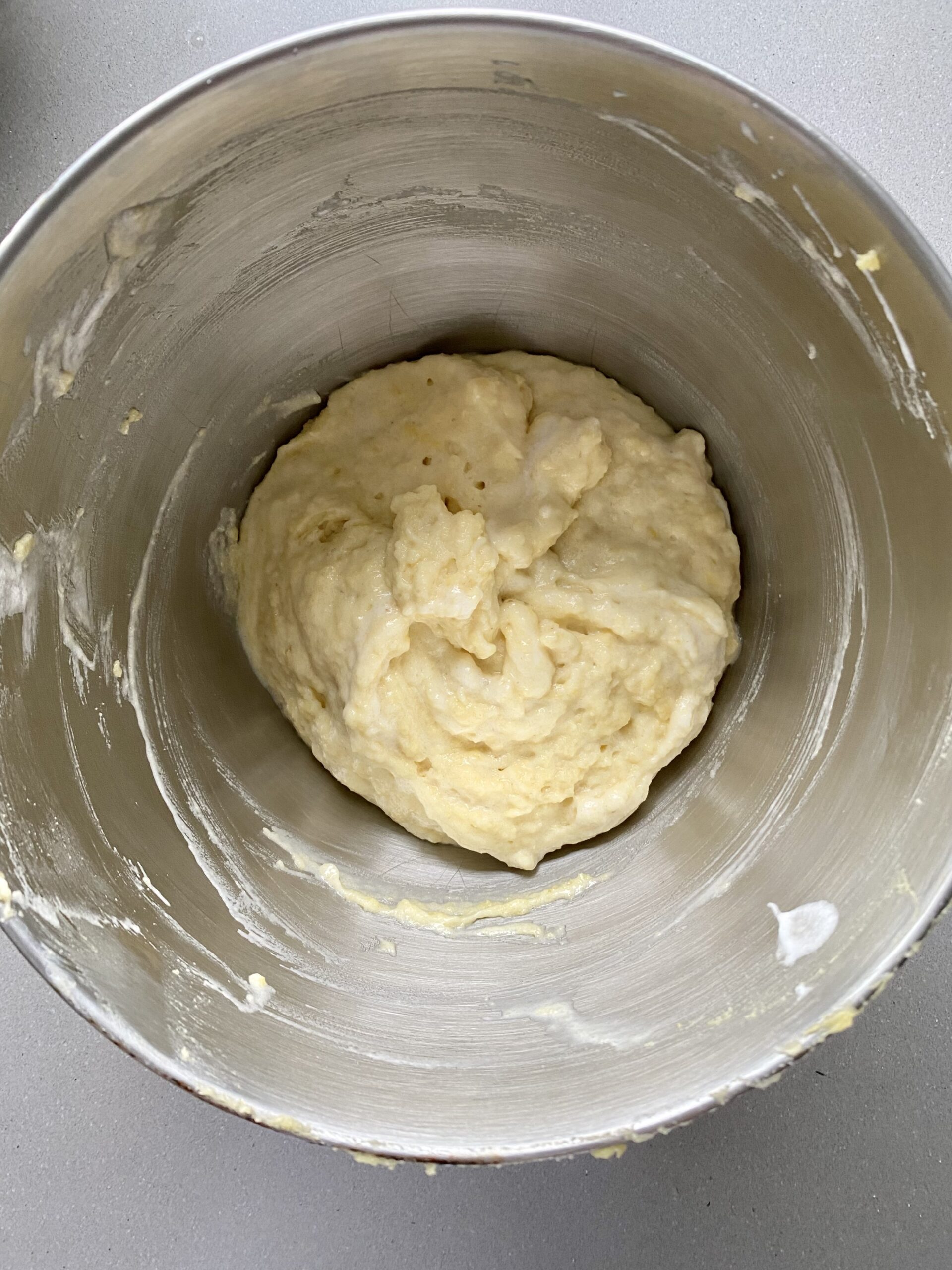 eggs whites added to cake batter after then have been mixed.