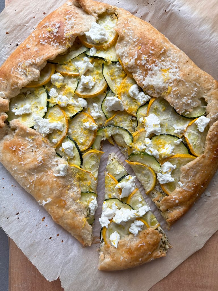 courgette galette ready for serving