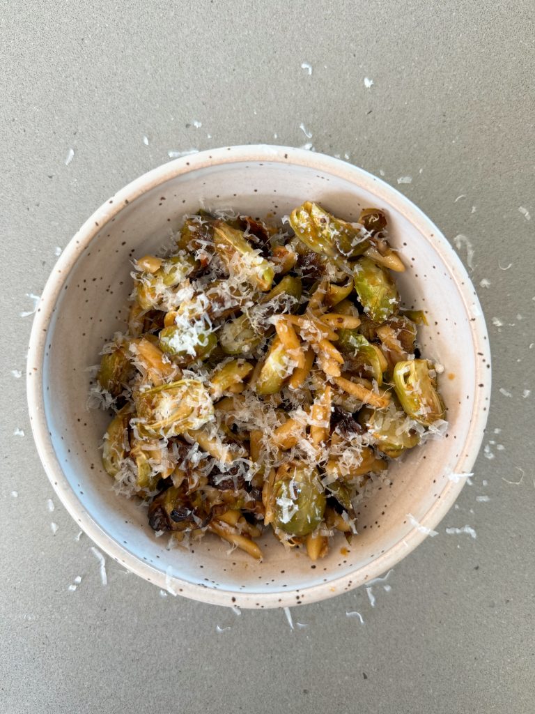 maple miso brussel sprouts