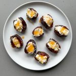 boursin stuffed dates with salt and honey