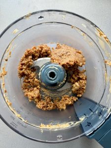 dates and peanut butter blended in a fod processor