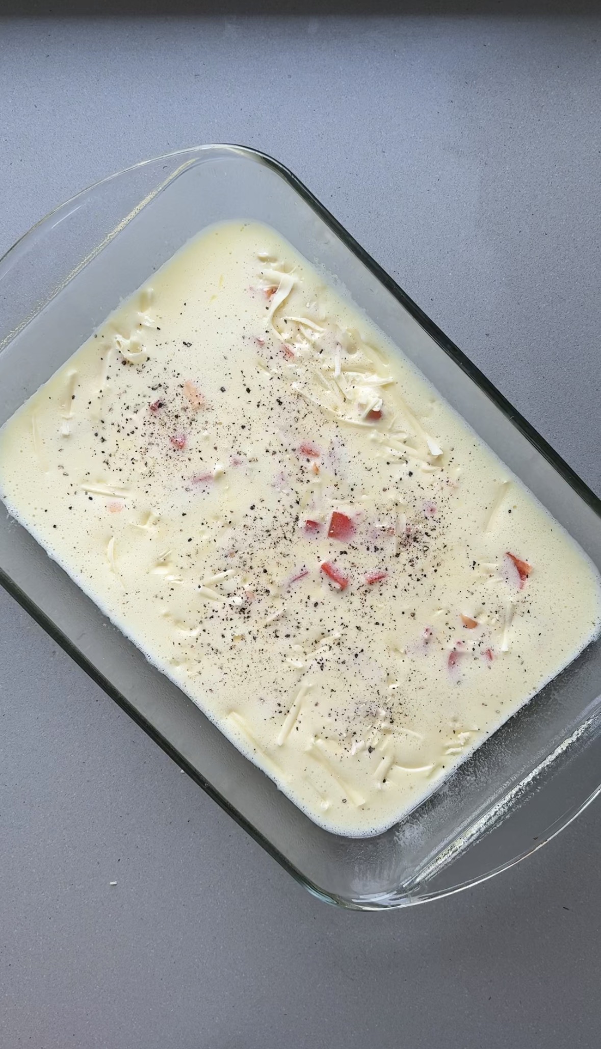 high protein breakfast bake before baking.