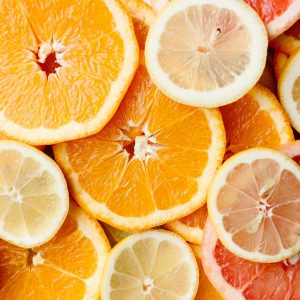 slices of grapefruit and other citrus fruit