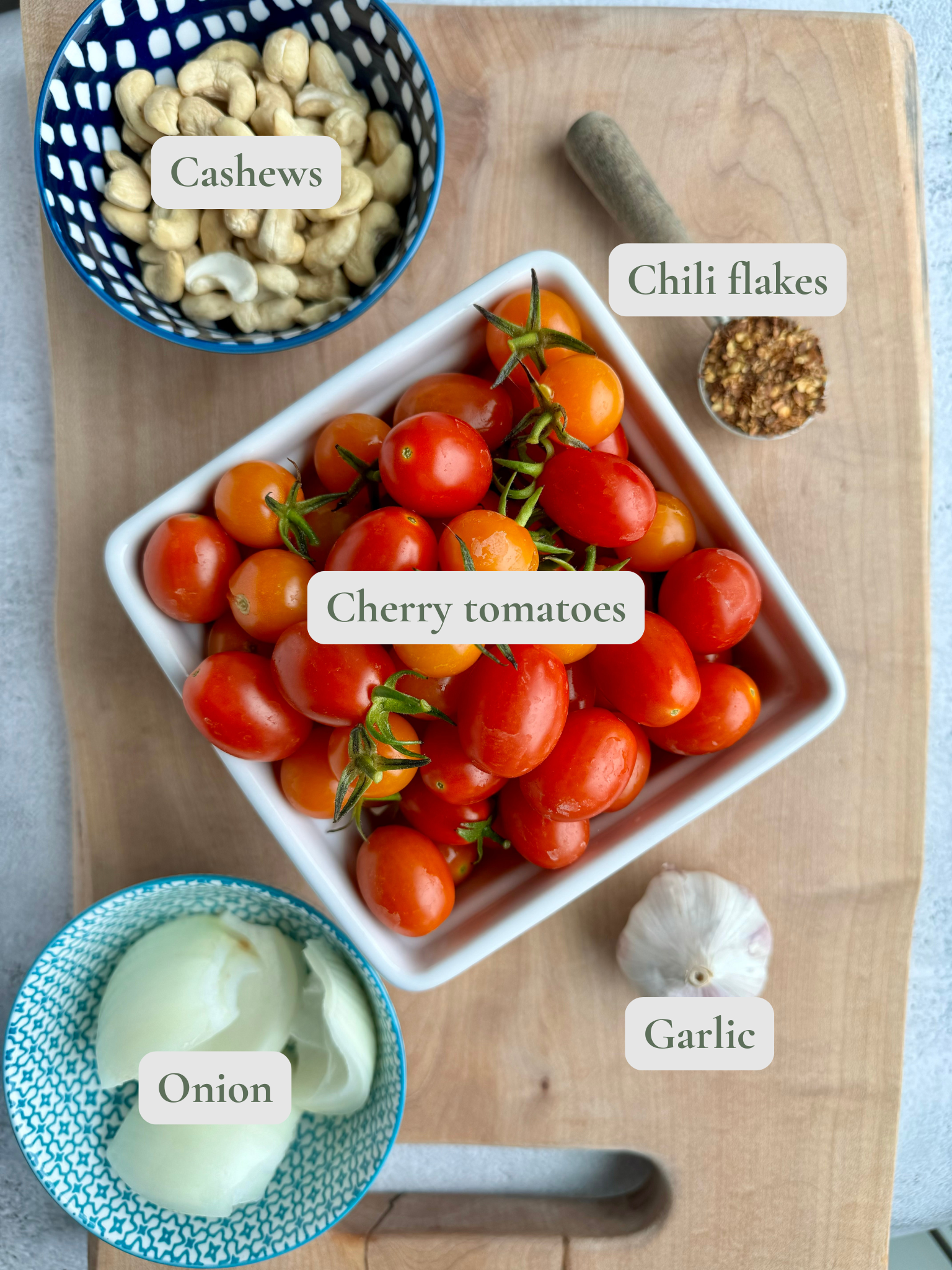 roasted cherry tomato sauce labelled ingredients