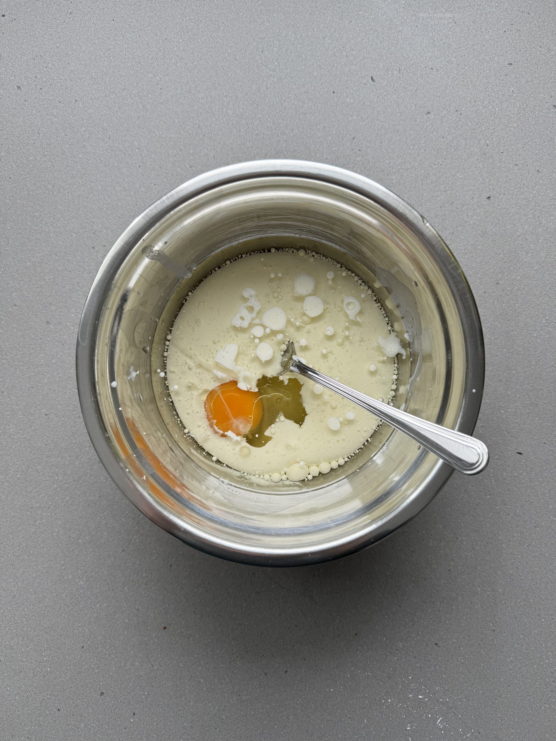 bowl filled with wet ingredients.